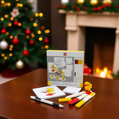 IQ Lego Stationery Creativity Set markers with LEGO plates for precise coloring