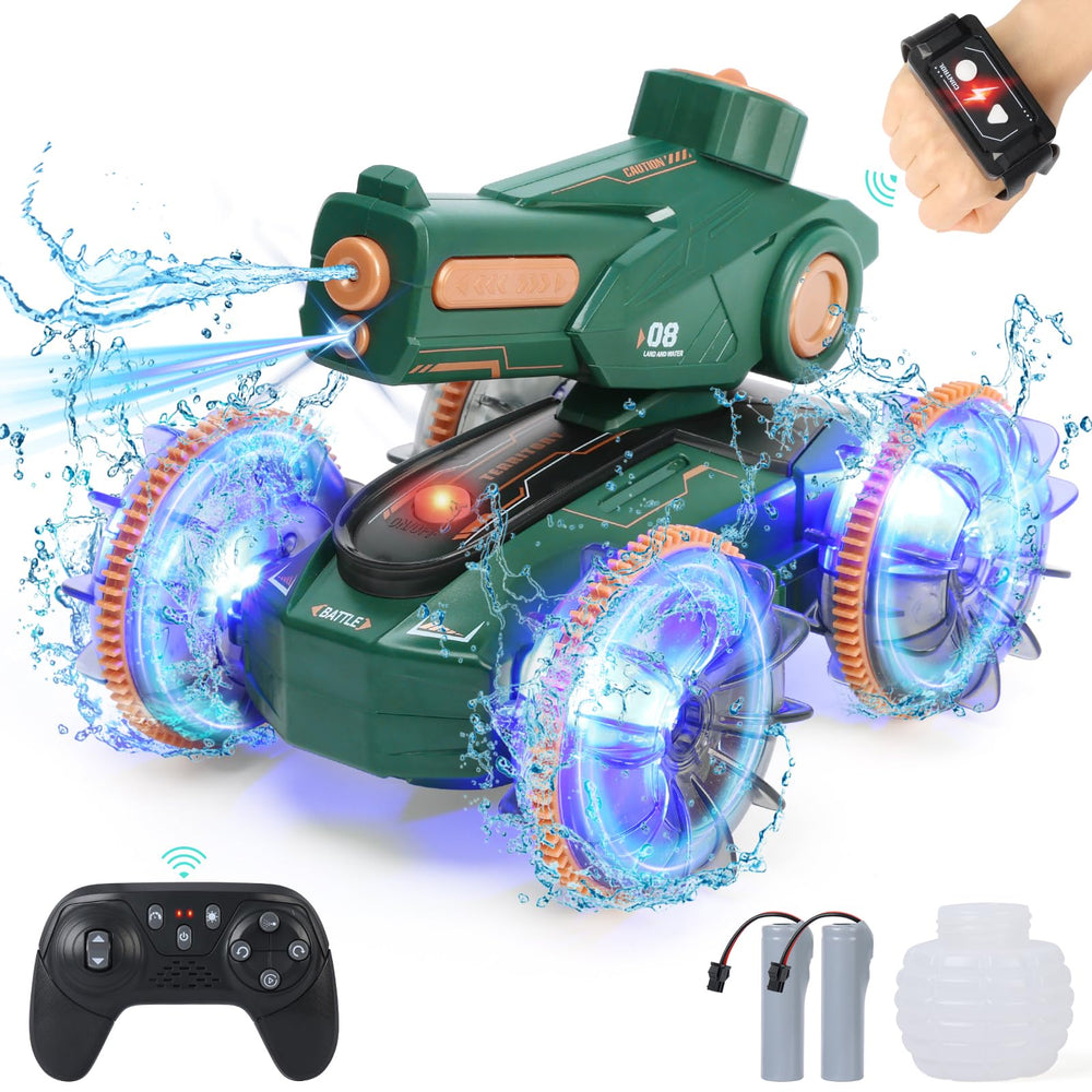 IQBOX Amphibious RC Tank performs on land and water for versatile play