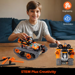 IQBOX Building Robot Kit in vehicle mode supports versatile, motorized exploration for curious builders.