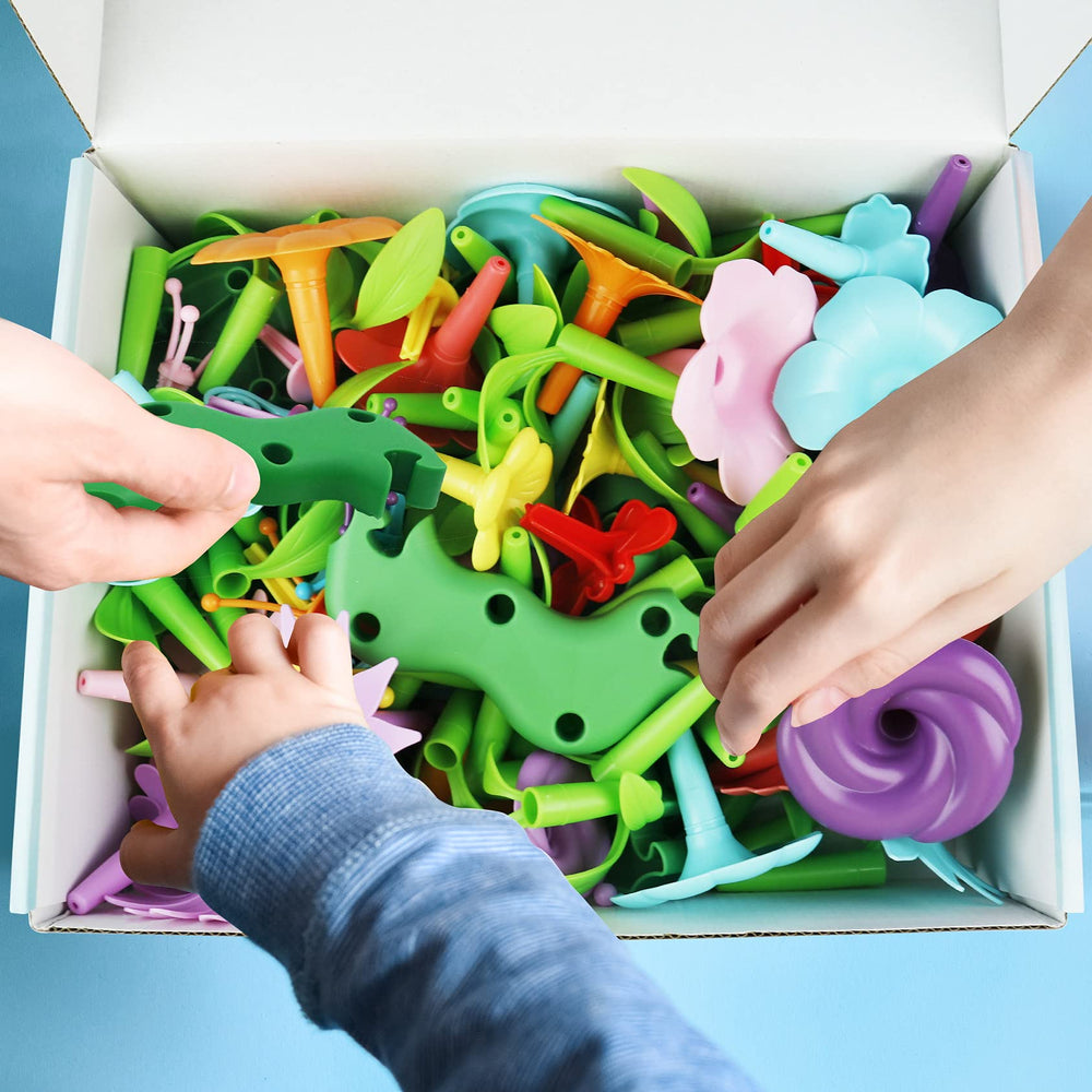 IQKidz Colorful pieces spark creativity and imaginative garden storytelling.