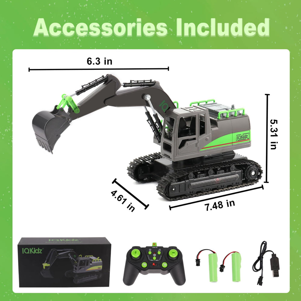 IQKidz excavator cab rotates 360 degrees for immersive play