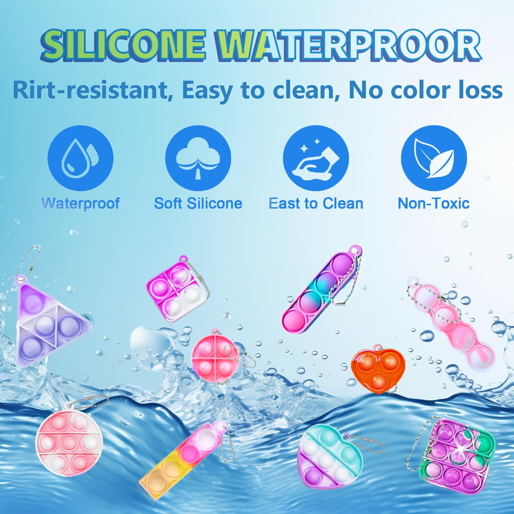 Irnushka pop fidget keychain attached to backpack for on-the-go fun