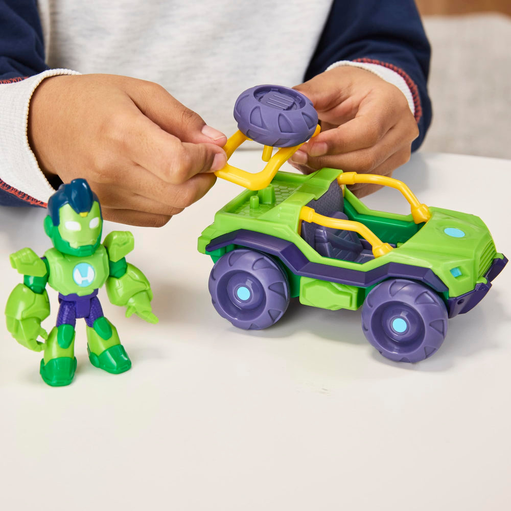 IRON MAN AND HIS AWESOME FRIENDS poseable-hulk-figure: five-point articulation for dynamic poses.