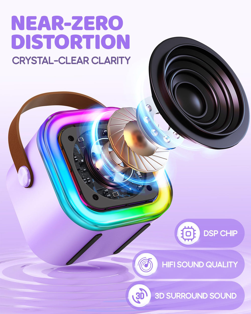 IROO karaoke light show with disco lights enhances home party ambiance