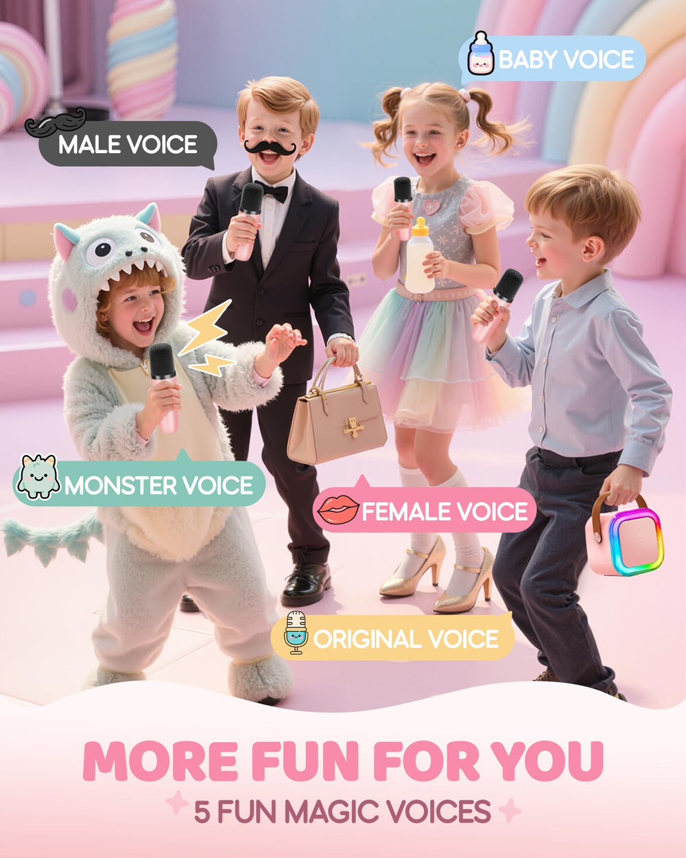 IROO karaoke machine compact portable design easy to carry anywhere.
