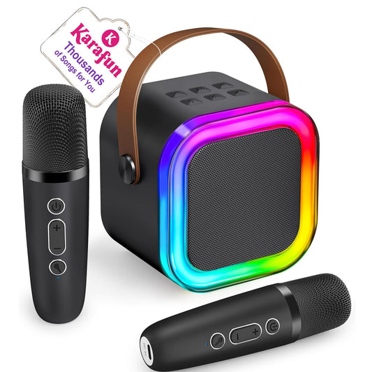 IROO Karaoke Machine with disco lights for lively family sing-alongs.