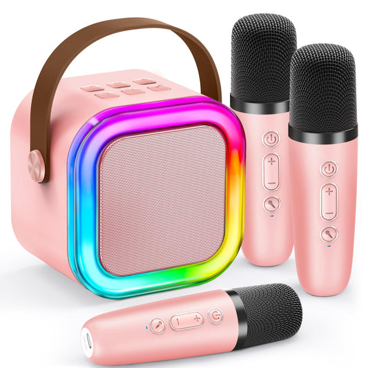 IROO karaoke machine kids front view with compact design and kid-friendly controls.