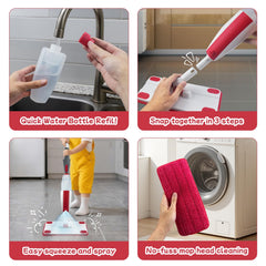 Iselyn Kids Spray Mop detachable water tank helps keep playtime mess-contained