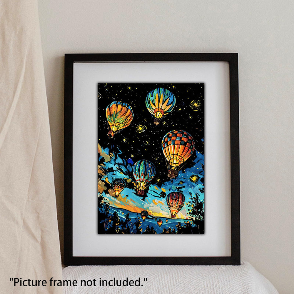 Iskueal framed scratch art display ready to decorate a desk