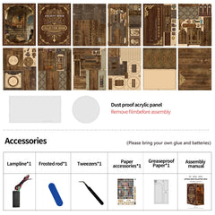 ISSEVE Book Nook Kit close-up of laser-cut wooden pieces