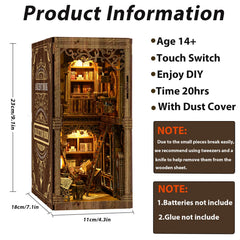 ISSEVE Book Nook Kit LED light switch showing soft glow