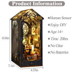 ISSEVE DIY Book Nook Kit 3D wooden house ready for creative building