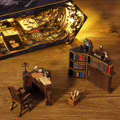 ISSEVE DIY Book Nook Kit instructions guiding assembly