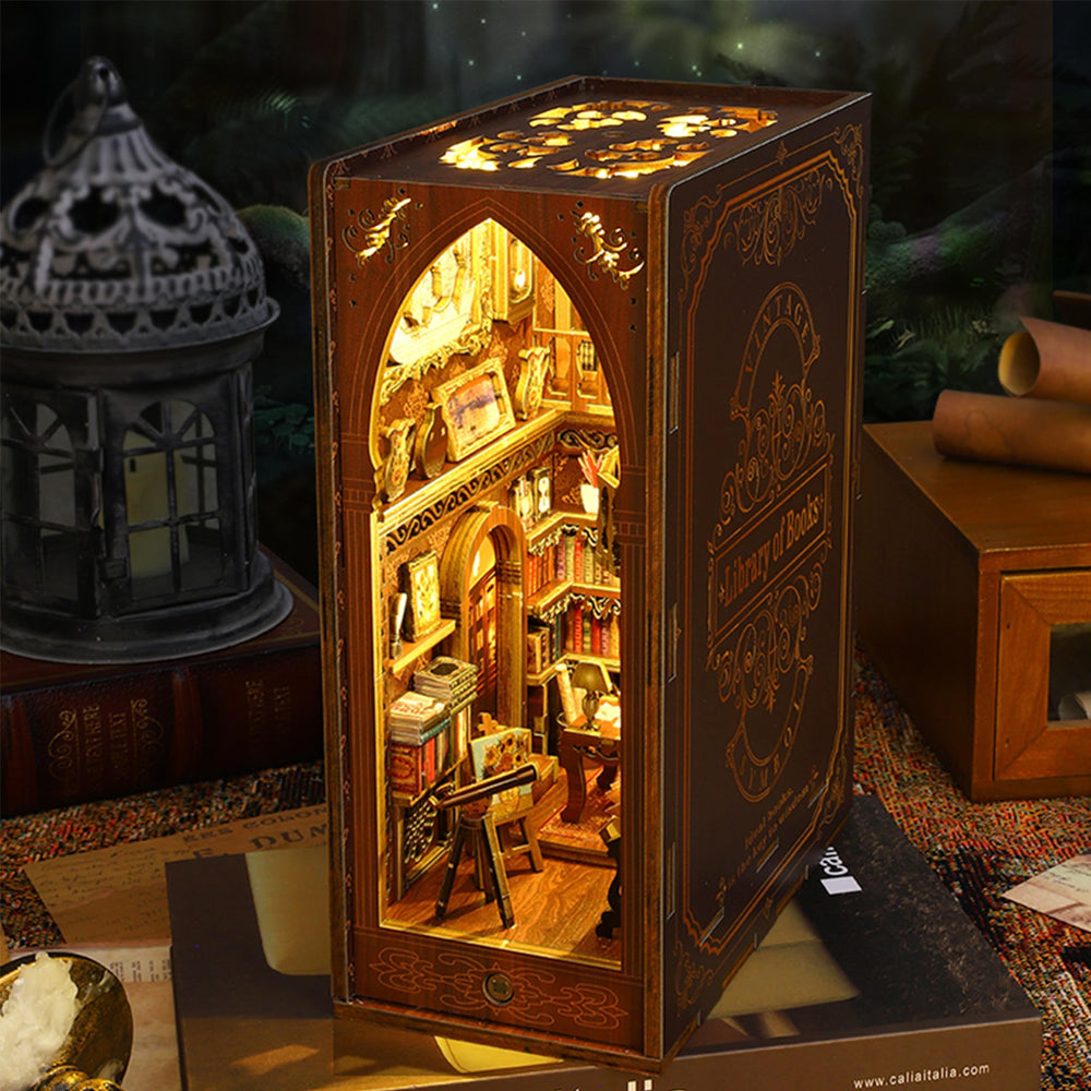 ISSEVE Home decor display brings a whimsical library scene to life.