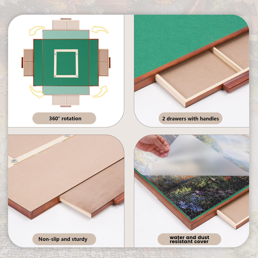 ITEFDTUTNE translucent lid protects puzzle from dust and pets
