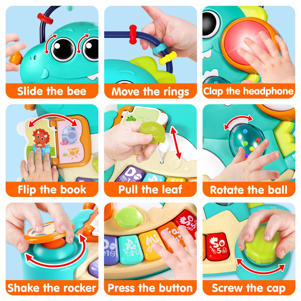 Itsforu Dino Piano Toy baby-friendly handle for easy transport.