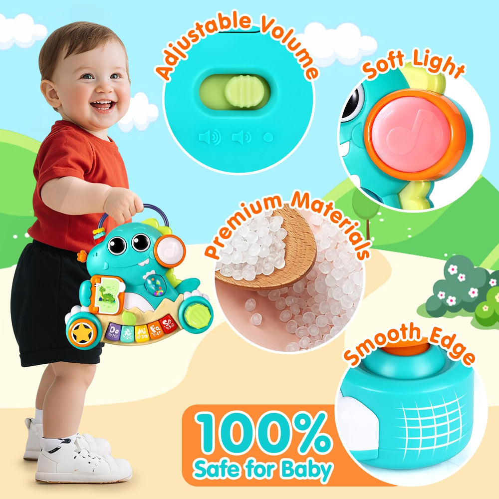 Itsforu Dino Piano Toy music mode plays melodic tunes for baby fun.