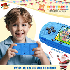 iucpss handheld games kids side view shows compact profile for backpacks and small hands