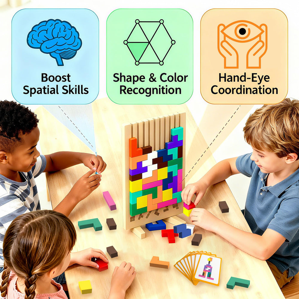 iuuoi brain teaser wooden puzzle helping toddlers build focus and early spatial awareness.