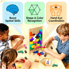 iuuoi brain teaser wooden puzzle helping toddlers build focus and early spatial awareness.