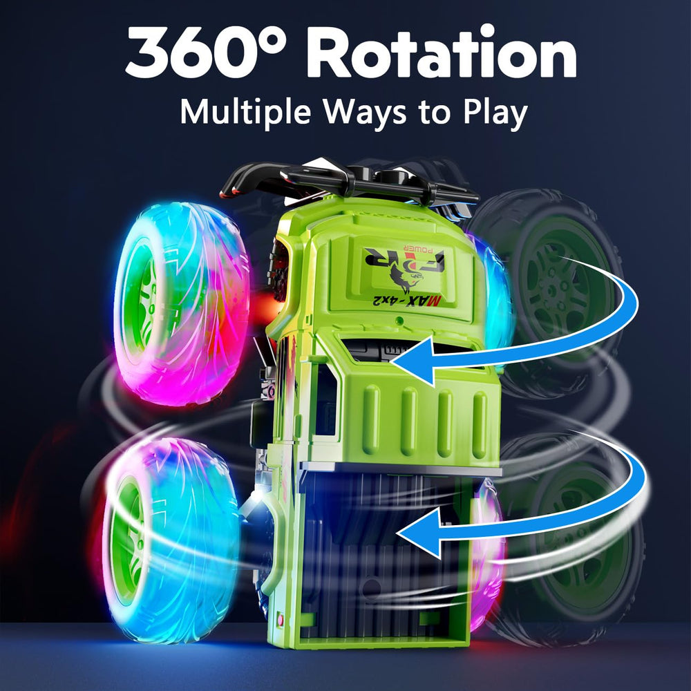 iValea Monster Trucks LED wheels, close-up showcasing vibrant glow for captivating play sessions.