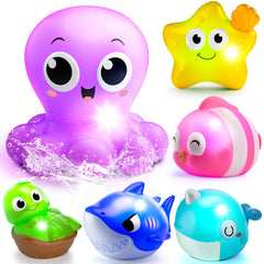 iValea octopus bath toy glowing for engaging bath time