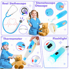 IVENRXIU doctor kit heartbeat demo with stethoscope for realistic role-play.