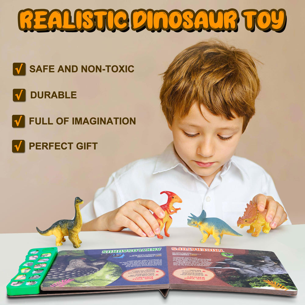 IVOXEX dinosaur book pages illustrate creatures and fun facts