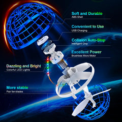 Ivtivfu Flying Orb Ball held in a child’s hand to show size and easy portability for kids