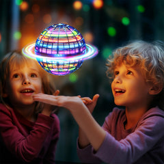 Ivtivfu Flying Orb Ball close-up of colorful LED lights creating nighttime visibility and fun
