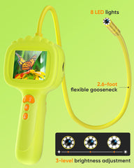 IWOBAC snake endoscope 32GB storage keeps kids’ discoveries organized