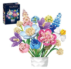 IWUTEFET 865pcs flower building set bouquet provides vibrant, durable home decor.