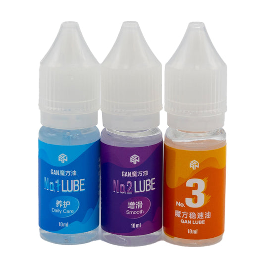 iYallow speed cube lubricant three-pack on display boosts smooth turns