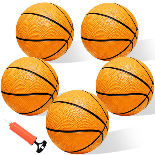 Iyoyo mini basketball 6-inch ball with pump for quick inflation and versatile play.
