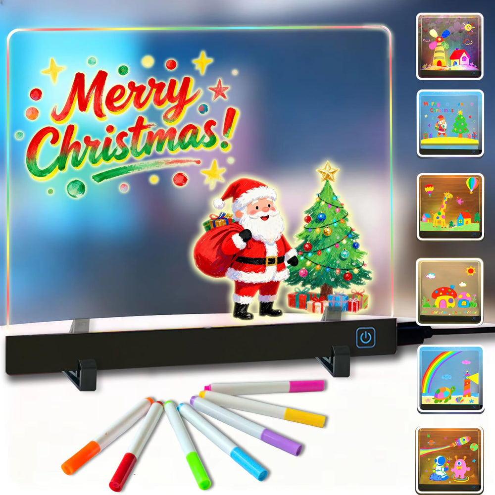 IYT Lumiboard light-up drawing board with vibrant RGB glow for kids' art