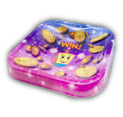 Izzy n Dizzy colorful dreidels pair with holiday decor and gift bags.
