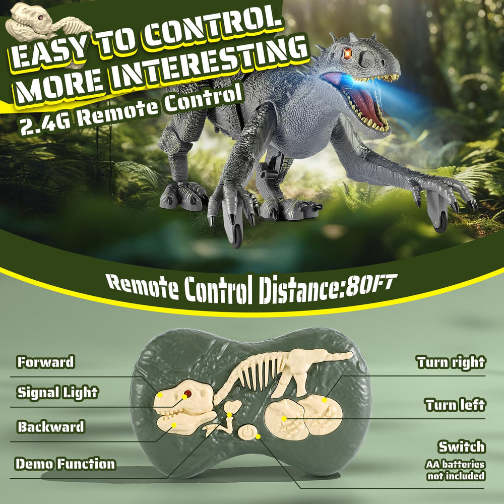 J Rootage dinosaur with 2.4GHz remote provides stable control.