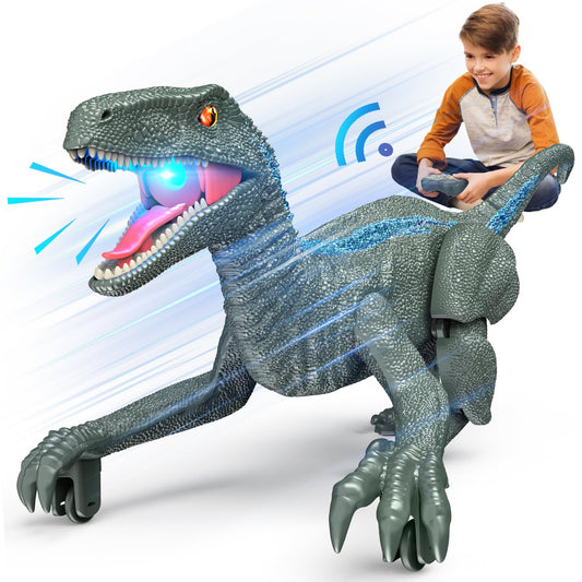 J Rootage remote-control dinosaur with realistic 3D eyes for immersive play.