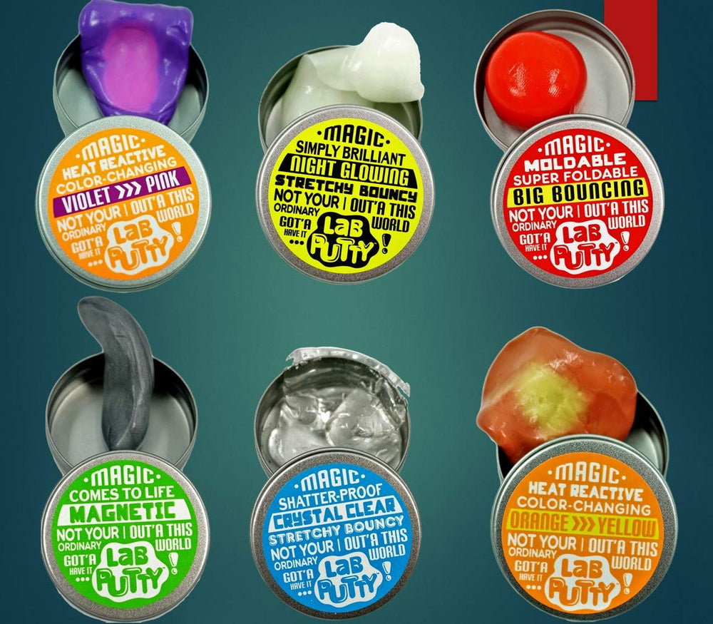 JA-RU color-changing lab putty showing color shifts during play.