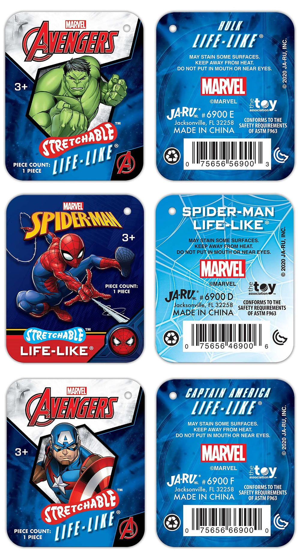 JA-RU Marvel Avengers in-hand toy offers on-the-go stress relief and fun.
