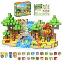 Jacier 200PCS magnetic blocks forest adventure set inspires imaginative forest quests.