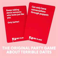 Jack Dire Studios Red Flags players laughing around the table during a round.