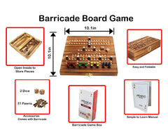 Jackaroo World Barricade wooden pawns ready for a strategic race