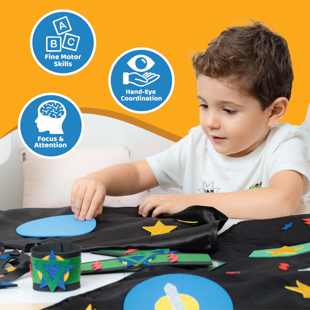 jackinthebox superhero DIY kids crafting kit fosters creativity and hands-on skills.