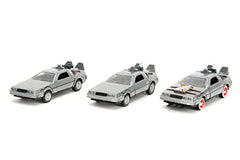 Close-up of Jada die-cast detailing on the Time Machine