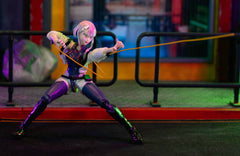 Includes accessories that mirror Lucy's confident netrunning persona.