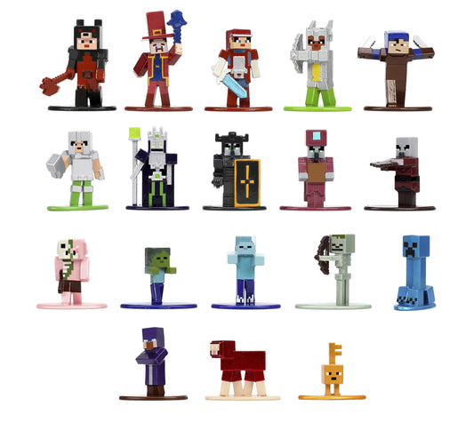 Jada Minecraft Dungeons Nano MetalFig 18-pack front view shows collectible detail.