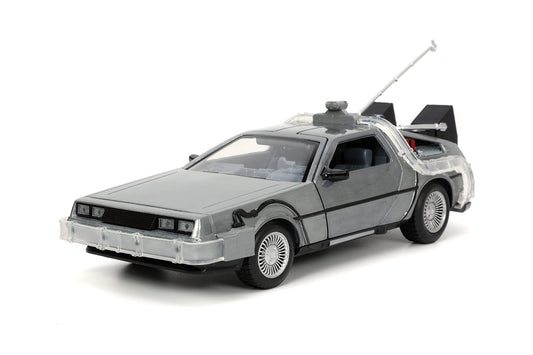 Jada Time Machine 1:24 die-cast with light-up feature for display and gifting.