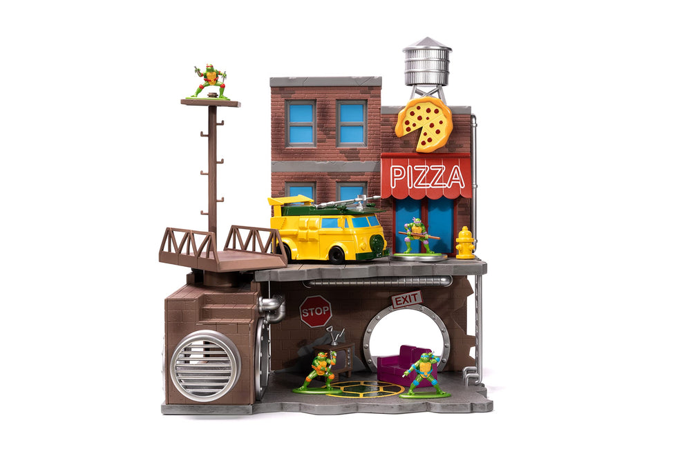 Jada Michelangelo figure with nunchaku enhances action-ready shelf setup