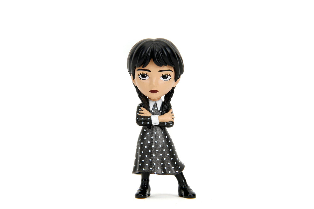 Jada Wednesday uniform frontview Metalfig for diorama-style displays.